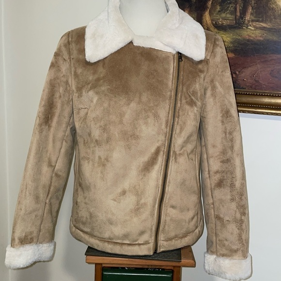 Banana Republic Moto Jacket. Size Medium. Faux Suede. Super soft lining - Picture 3 of 10